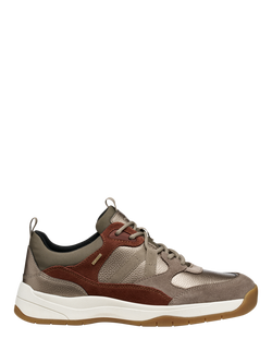Geox Berinike ABX Suede Blend Lace Up Trainers, Taupe, Taupe