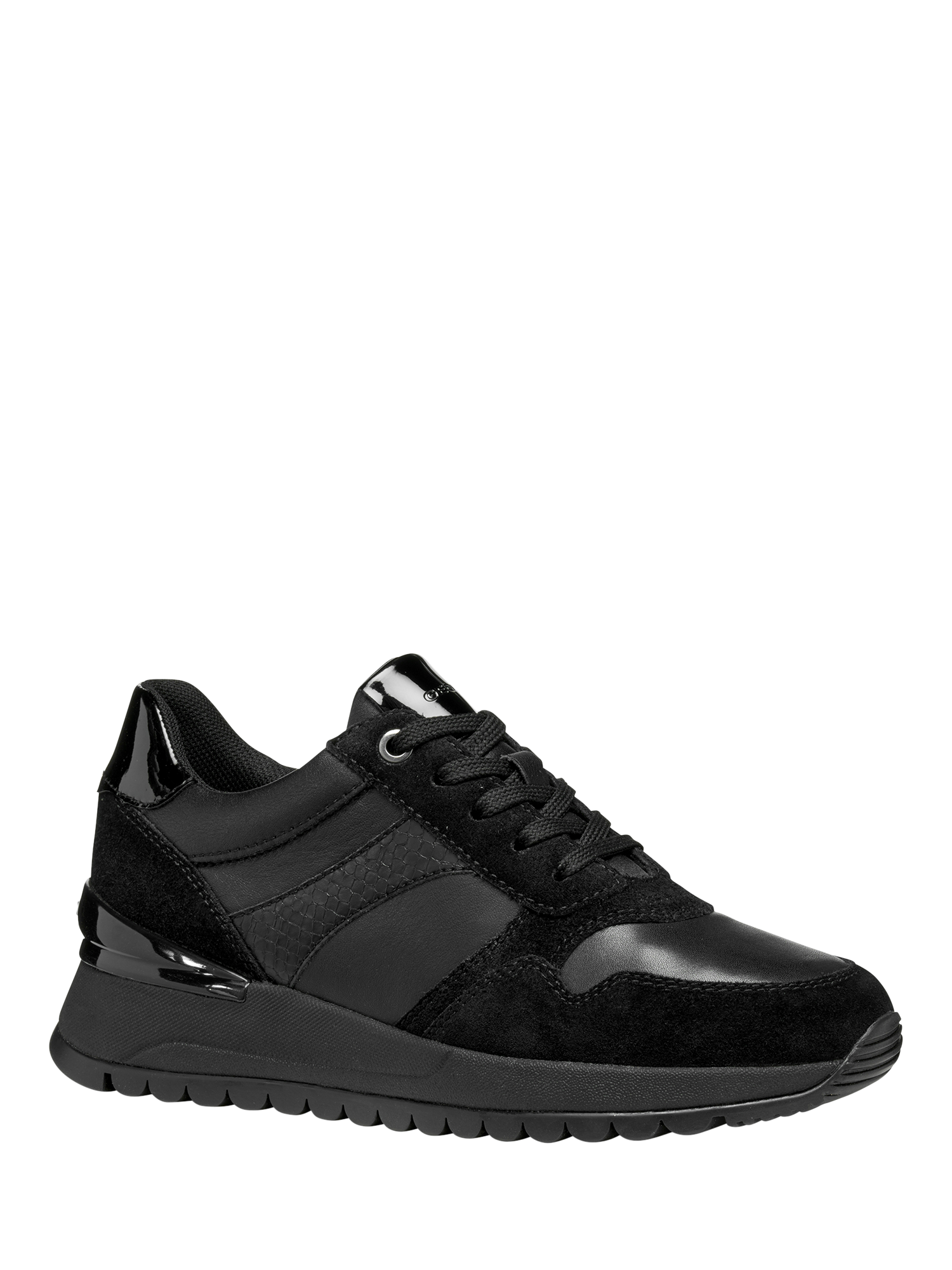 Product image 5 of 10, which shows Geox Desya Suede Blend Lace Up Trainers, Black, EU35