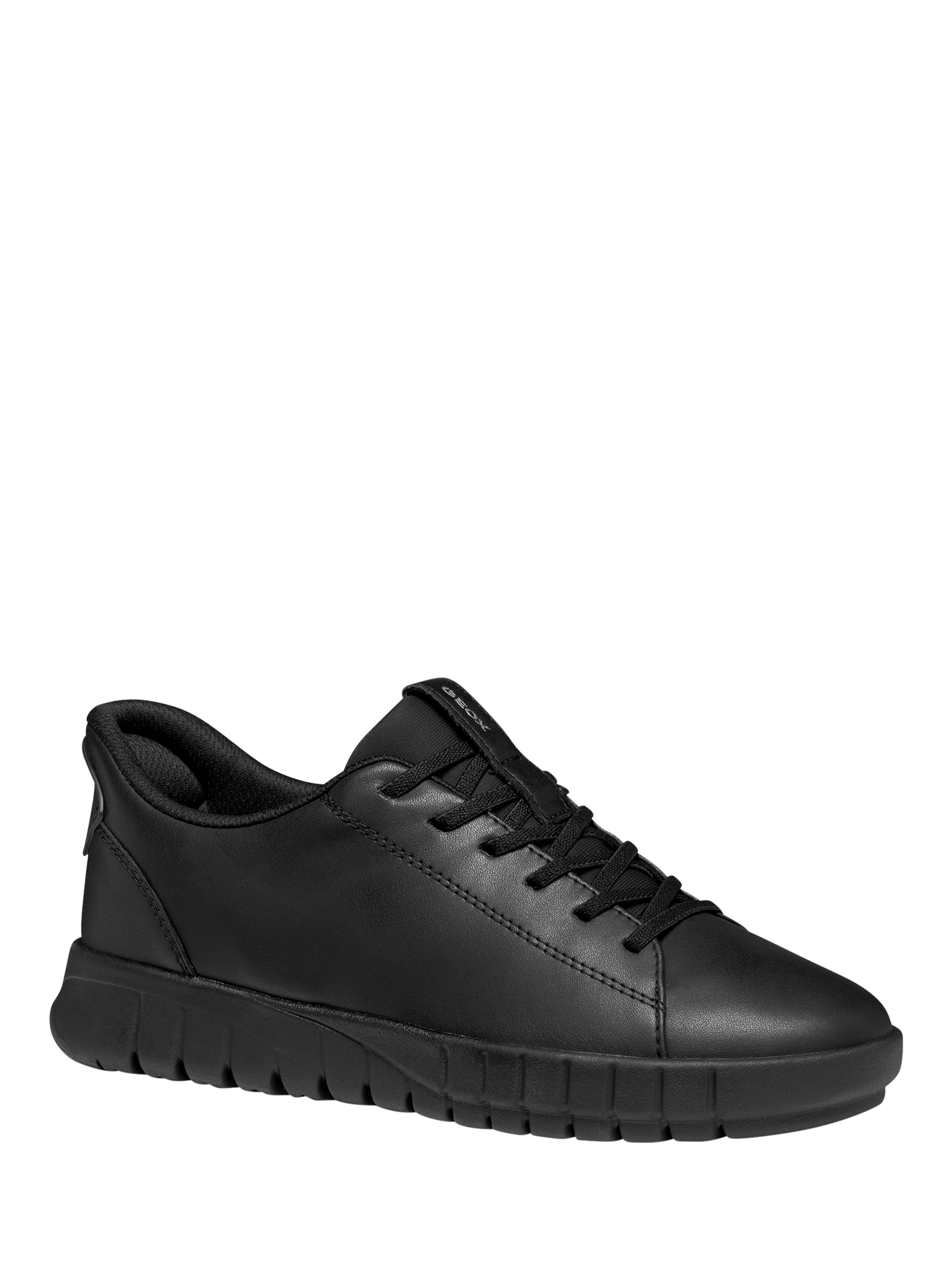 Product image 2 of 6, which shows Geox Flextride Plus Leather Blend Trainers, Black, EU35