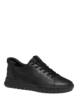 Geox Flextride Plus Leather Blend Trainers, Black - view 2, Black