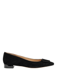 Geox Giselda 15 Suede Ballerina Flat Shoes, Black