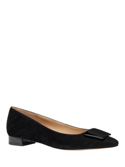 Geox Giselda 15 Suede Ballerina Flat Shoes, Black - view 2, Black