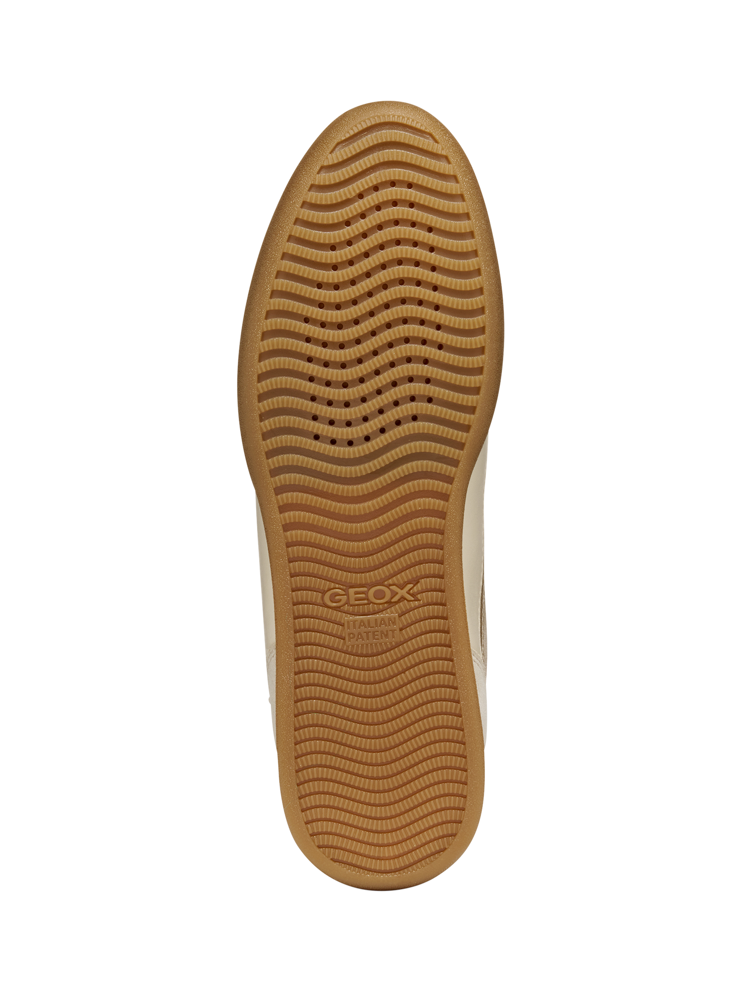 Product image 6 of 6, which shows Geox Maryemy Leather Blend Zip Trainers, Gold/Taupe, EU35