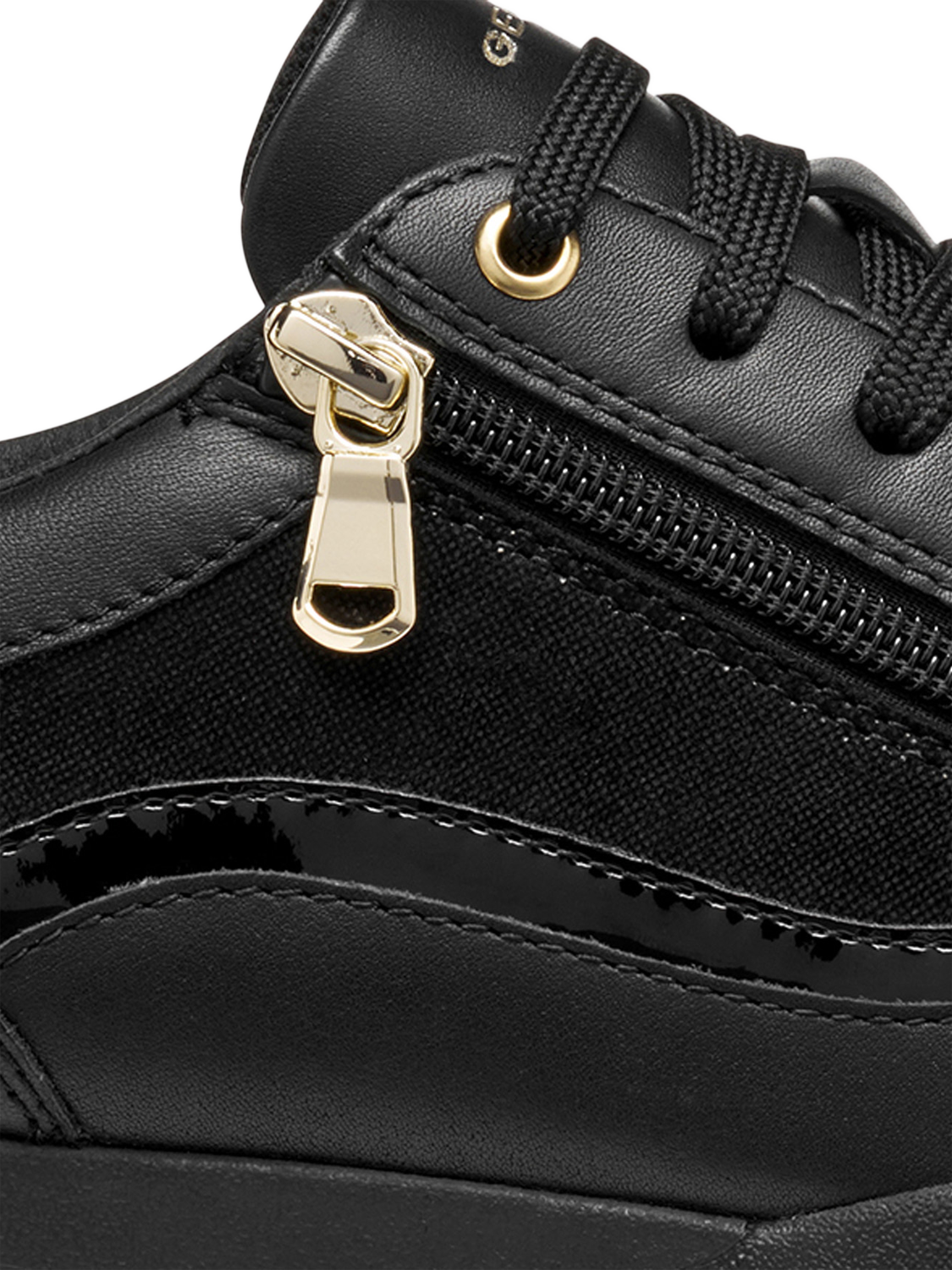 Product image 10 of 10, which shows Geox Maryemy Leather Blend Zip Trainers, Black, EU35