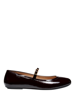 Geox Palmaria Leather Mary Jane Ballerina Pumps, Wine, Wine