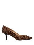 Geox Kleopy Printed Suede Court Shoes, Cognac