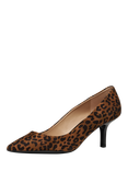 Geox Kleopy Printed Suede Court Shoes, Cognac