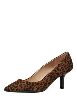 Geox Kleopy Printed Suede Court Shoes, Cognac - view 2, Cognac