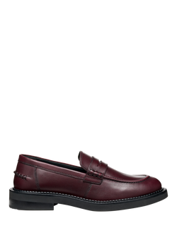 Geox Serilda Leather Loafers, Wine, Wine