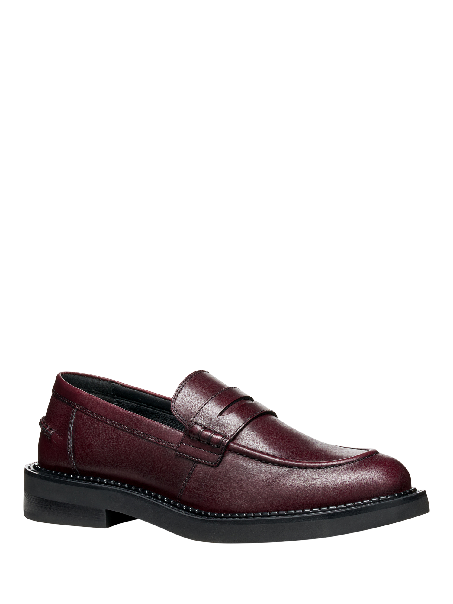 Product image 2 of 6, which shows Geox Serilda Leather Loafers, Wine, EU35