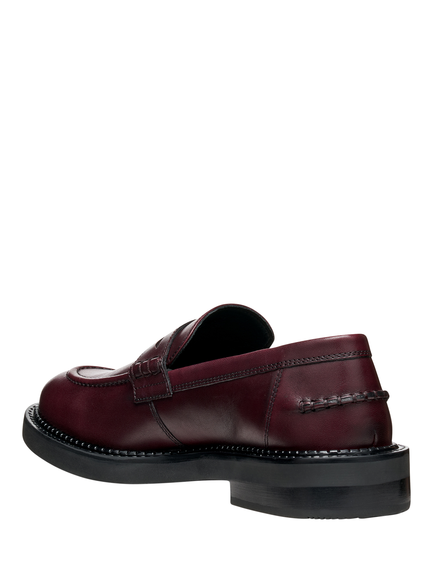 Product image 3 of 6, which shows Geox Serilda Leather Loafers, Wine, EU35