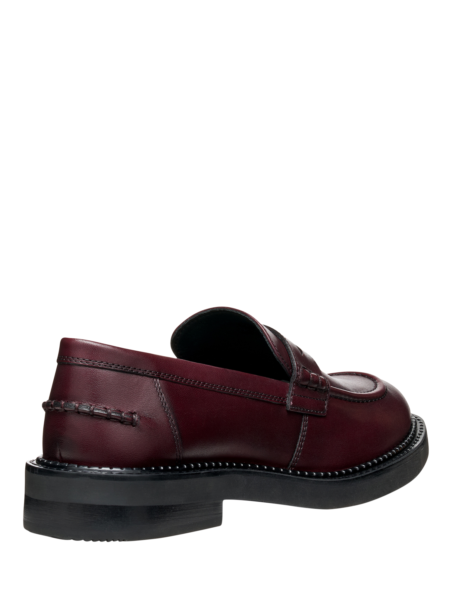 Product image 4 of 6, which shows Geox Serilda Leather Loafers, Wine, EU35