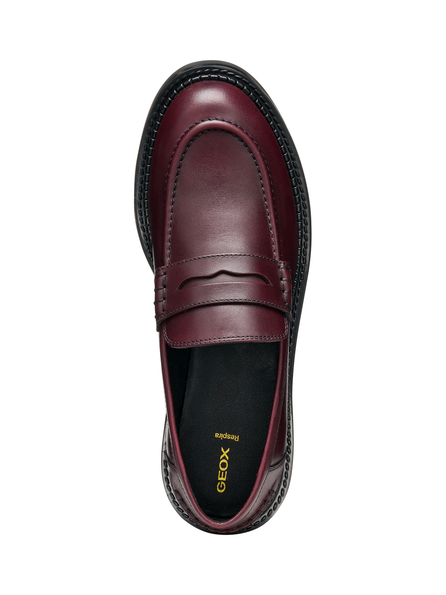 Product image 5 of 6, which shows Geox Serilda Leather Loafers, Wine, EU35