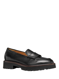 Geox Norize Leather Loafers, Black - view 2, Black