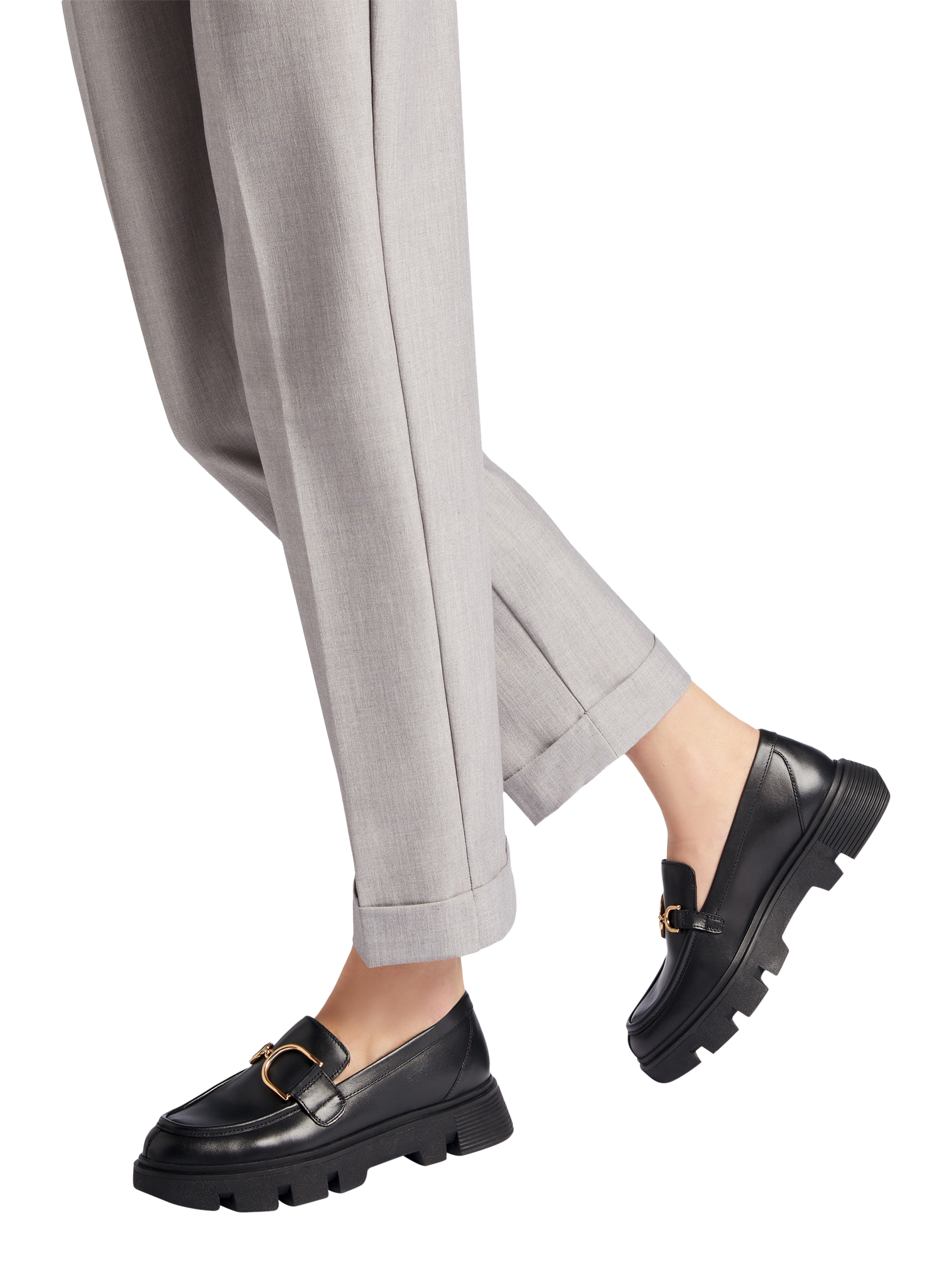 Product image 2 of 10, which shows Geox Vilde Leather Loafers, Black, EU35