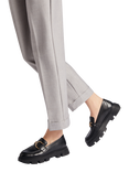 Geox Vilde Leather Loafers, Black