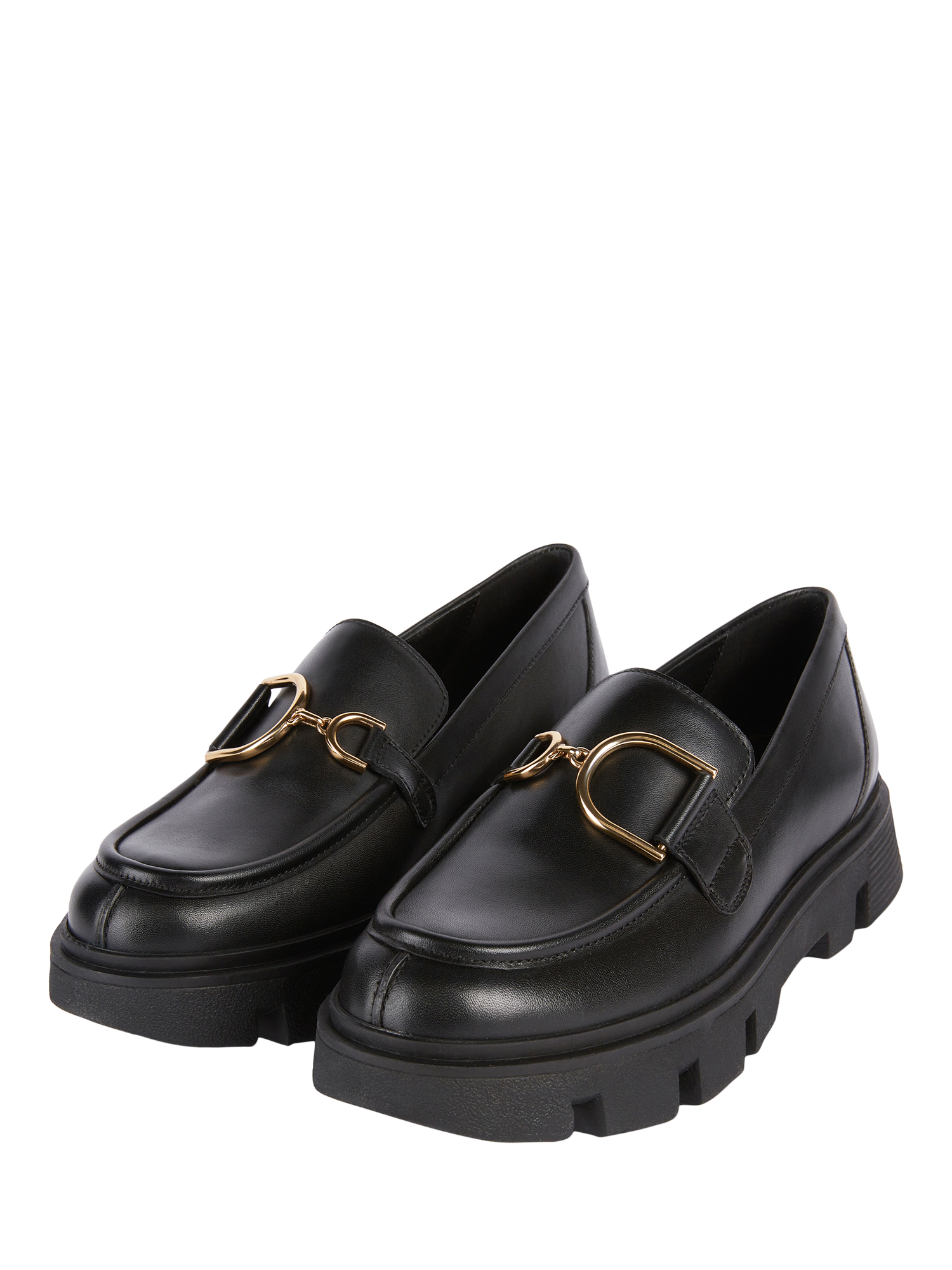 Product image 4 of 10, which shows Geox Vilde Leather Loafers, Black, EU35