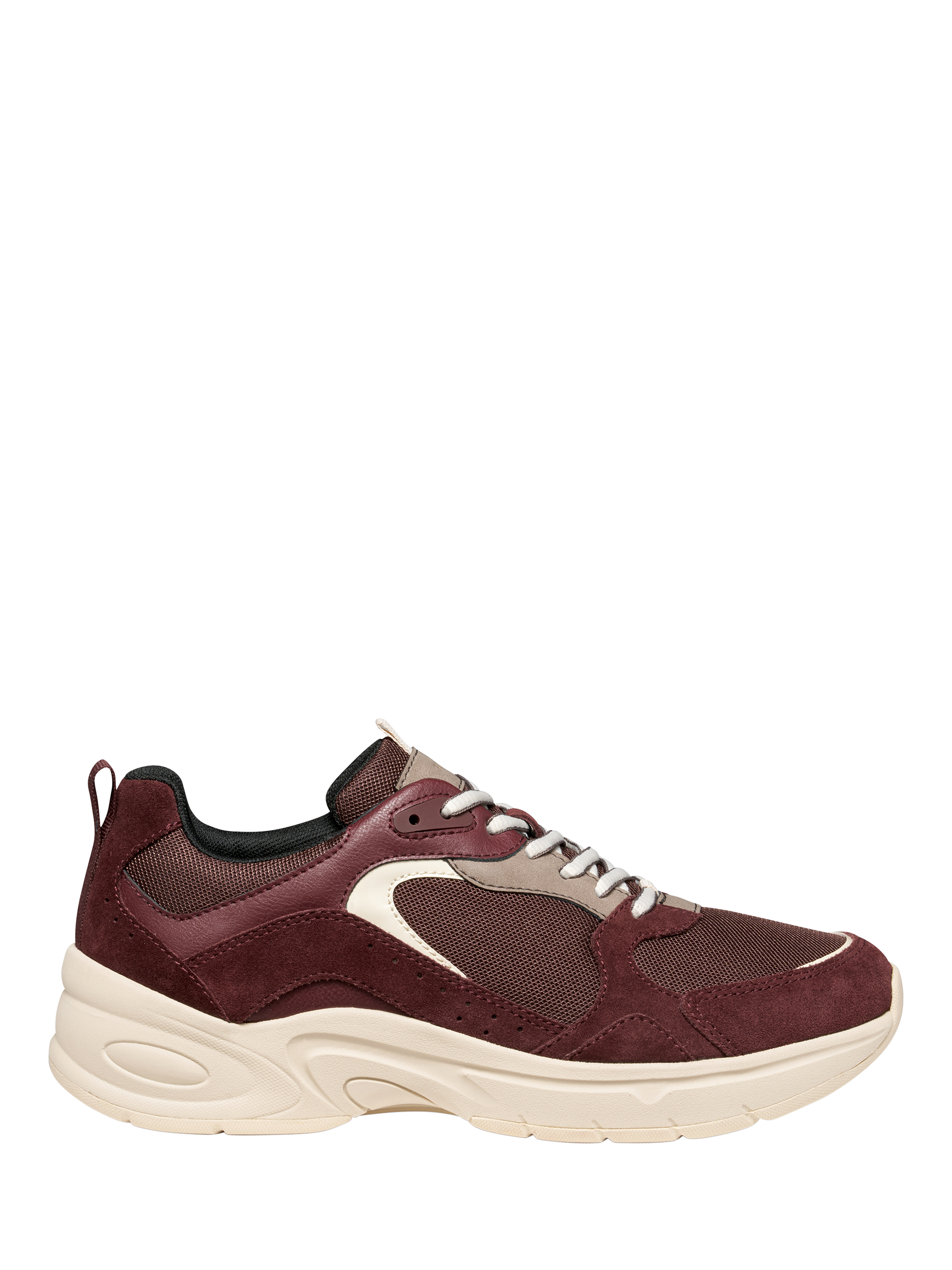 Product image 1 of 10, which shows Geox Zarvia Suede Blend Lace Up Trainers, Wine, EU35
