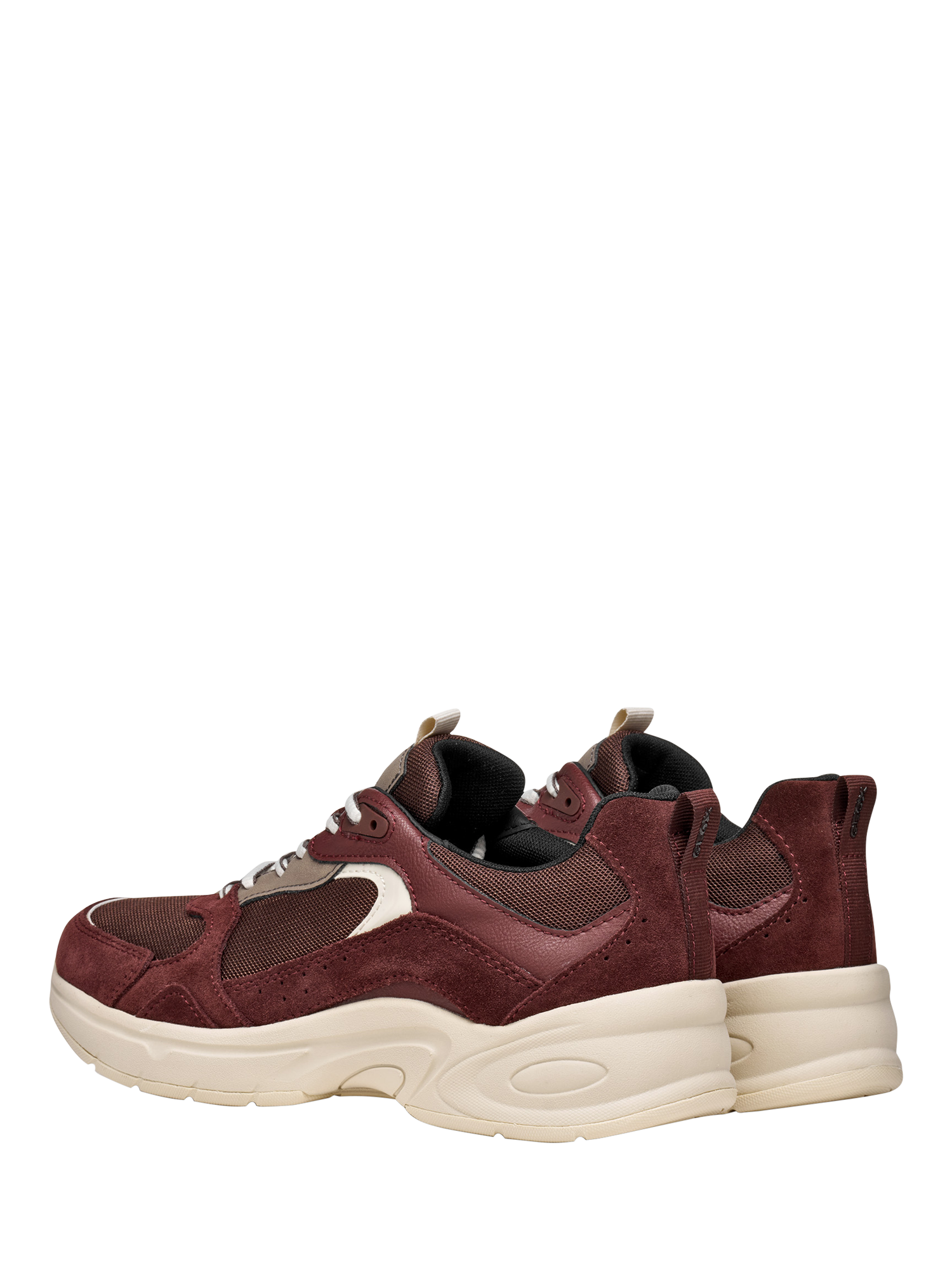 Product image 4 of 10, which shows Geox Zarvia Suede Blend Lace Up Trainers, Wine, EU35