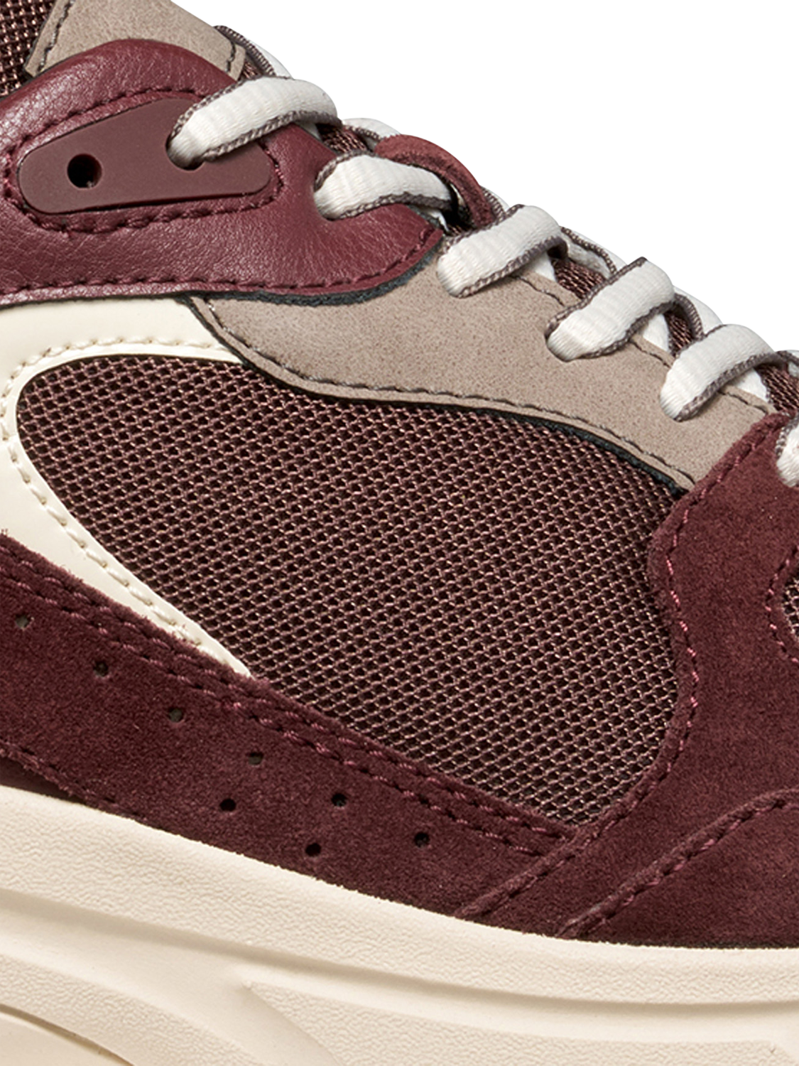 Product image 10 of 10, which shows Geox Zarvia Suede Blend Lace Up Trainers, Wine, EU35