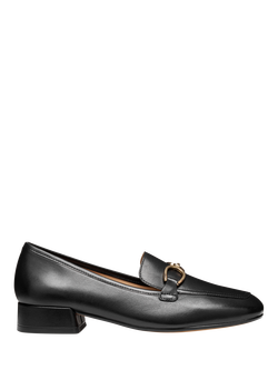 Geox Dhyalma Leather Loafers, Black, Black