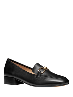 Geox Dhyalma Leather Loafers, Black - view 2, Black