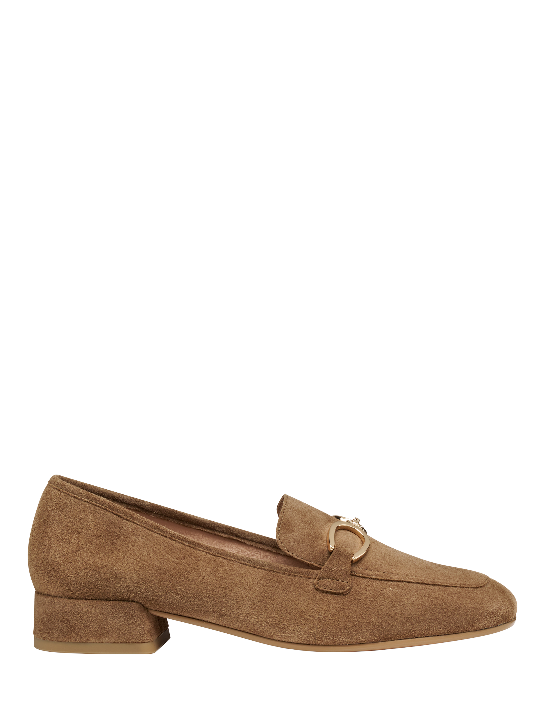 Product image 1 of 6, which shows Geox Dhyalma Suede Loafers, Mud, EU35