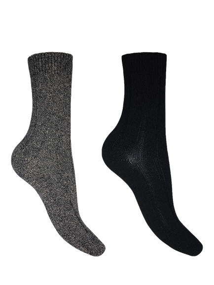 Charnos Cosy Bamboo Mix Ankle Socks, Pack of 2, Black/Grey