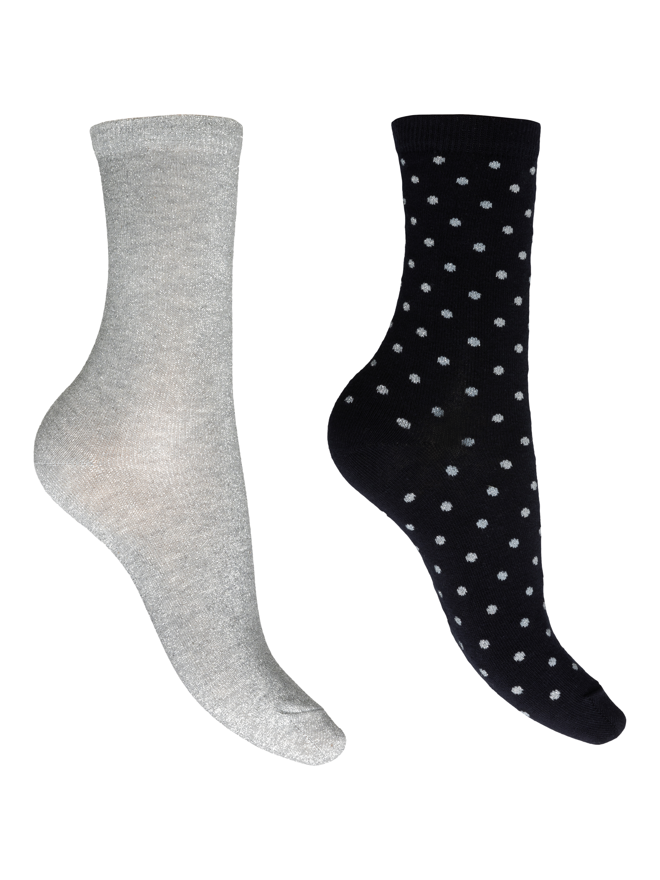 Product image 1 of 1, which shows Charnos Cotton Blend Sparkle Socks, Pack of 2, Navy/Multi, One Size