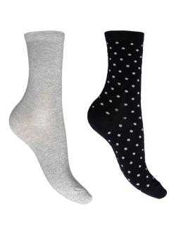 Charnos Cotton Blend Sparkle Socks, Pack of 2, Navy/Multi, Navy/Multi