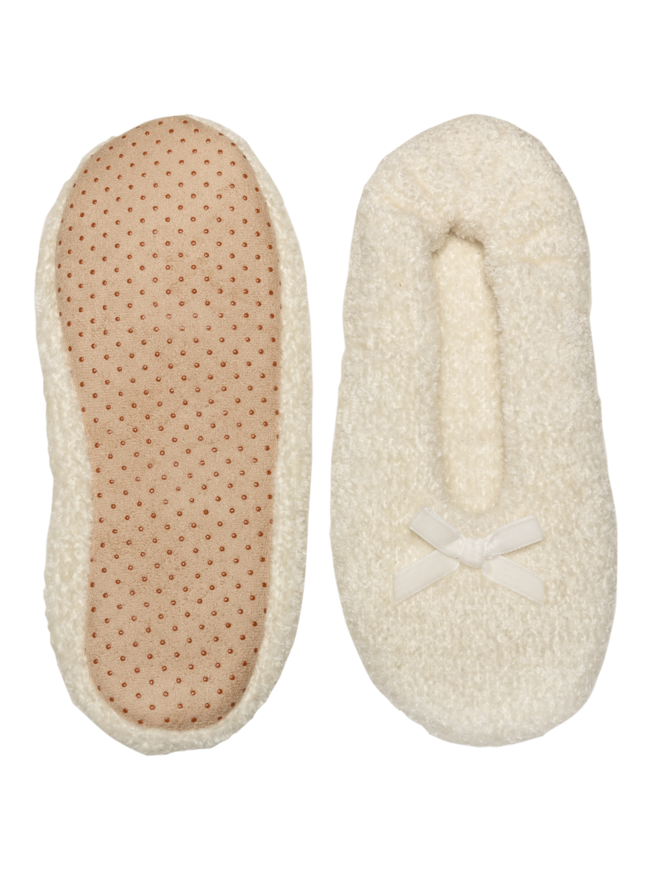 Product image 1 of 1, which shows Charnos Cosy Chenille Slippers, Cream, One Size
