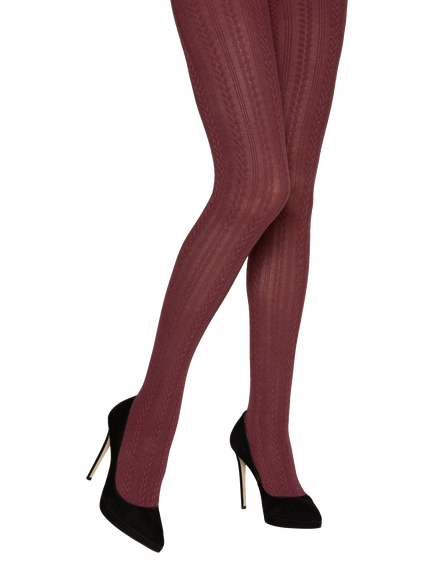 Charnos Chevron Stripe Tights, Cherry