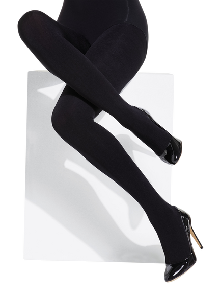 Charnos 200 Denier Fleeced Lined Tights, Black