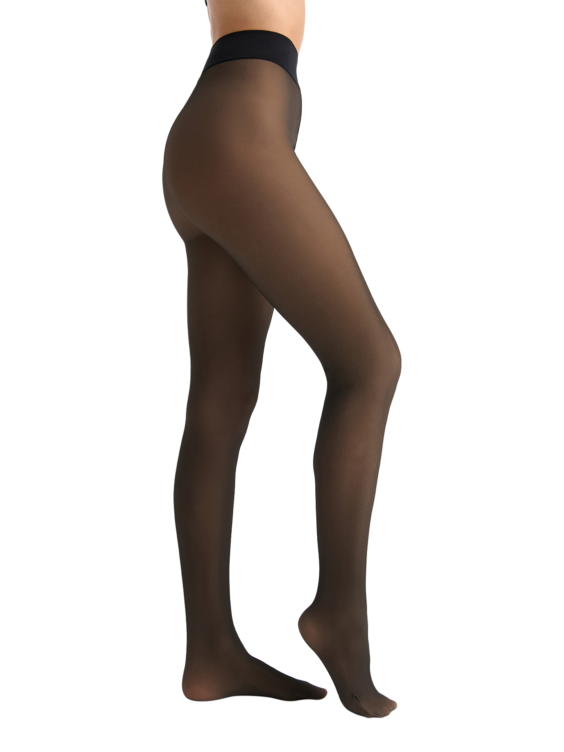Product image 2 of 5, which shows Charnos 100 Denier Sheer Look Opaque Tights, Black/Neutral, M-L