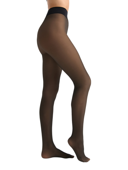 Charnos 100 Denier Sheer Look Opaque Tights, Black/Neutral - view 2, Black/Neutral