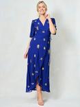 Hope & Ivy The Marion Embellished Wrap Maxi Dress, Blue