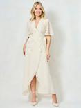 Hope & Ivy The Violet Embellished Wrap Wedding Dress, Ivory