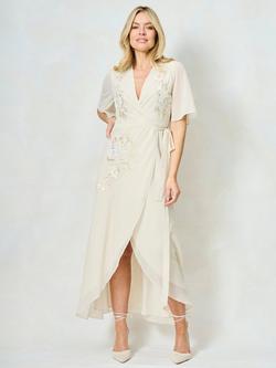 Hope & Ivy The Violet Embellished Wrap Wedding Dress, Ivory - view 2, Ivory