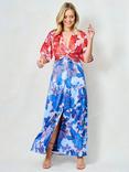 Hope & Ivy The Bernadette Colour Block Floral Maxi Dress, Multi