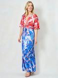 Hope & Ivy The Bernadette Colour Block Floral Maxi Dress, Multi