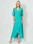 Hope & Ivy The Emmeline Embellished Wrap Maxi Dress, Green