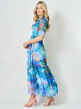 Hope & Ivy The Felicia Abstract Wrap Maxi Dress, Blue/Multi