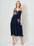 Hope & Ivy The Inaya Embellished Sealife Midi Dress, Navy