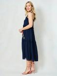 Hope & Ivy The Inaya Embellished Sealife Midi Dress, Navy