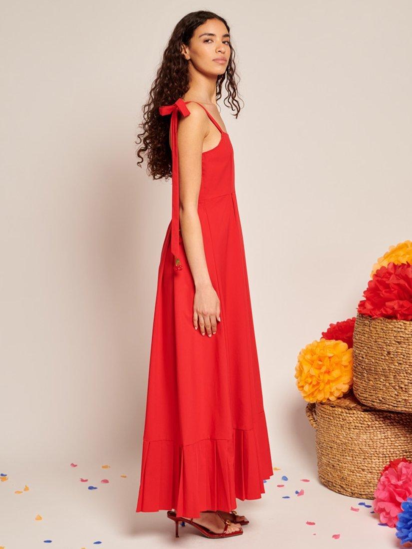Product image 3 of 6, which shows Sister Jane Car Beaded Cherries Maxi Dress, Red, 6