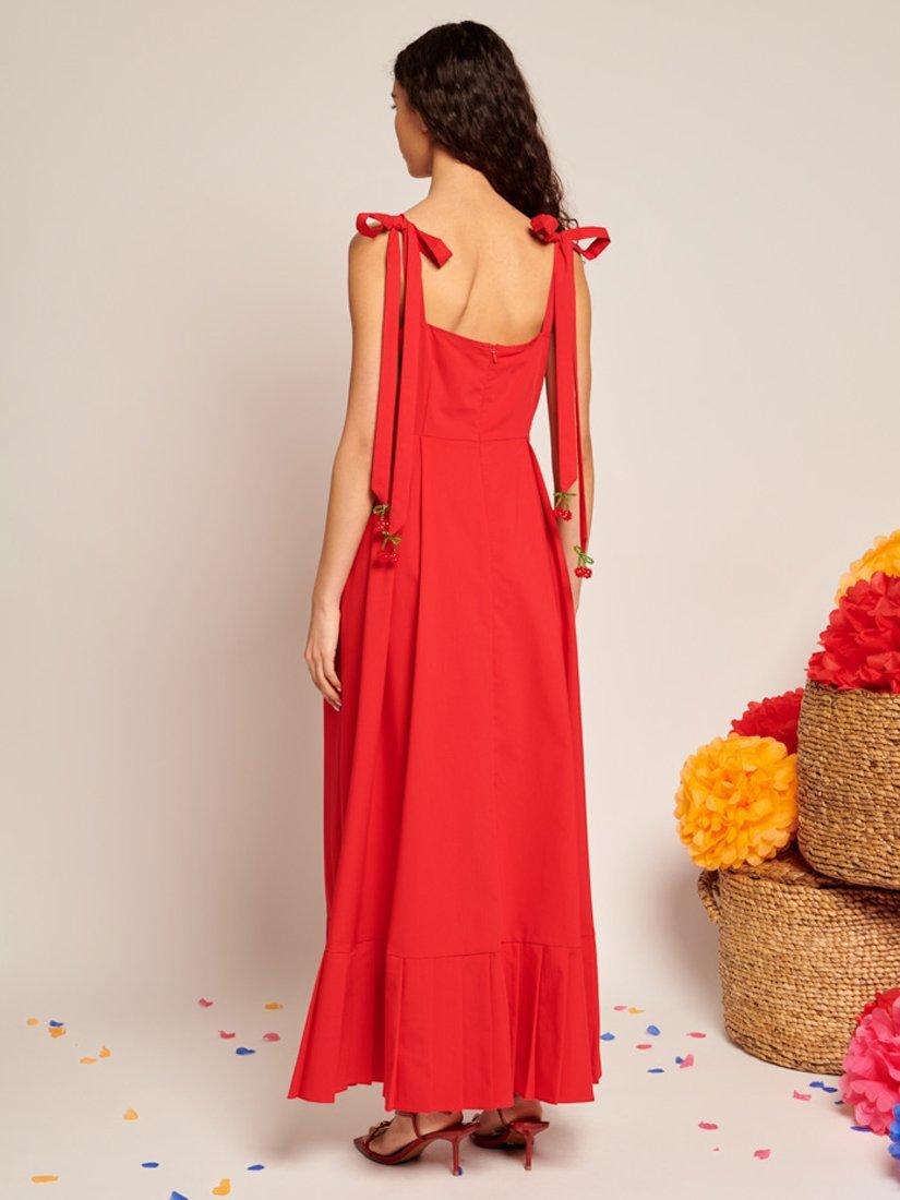 Product image 4 of 6, which shows Sister Jane Car Beaded Cherries Maxi Dress, Red, 6