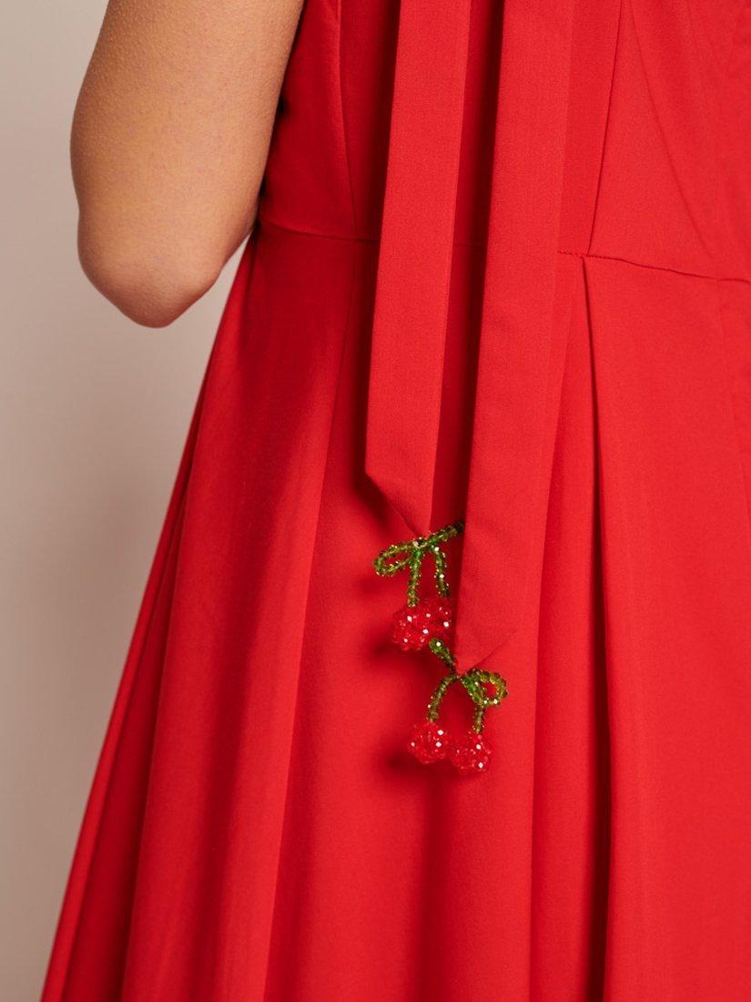 Product image 6 of 6, which shows Sister Jane Car Beaded Cherries Maxi Dress, Red, 6