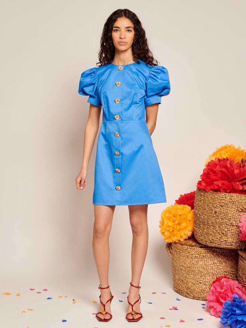 Product image 2 of 6, which shows Sister Jane Gemstone Buttons Mini Dress, Blue, 6