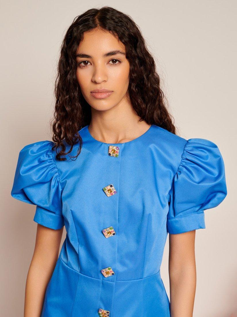Product image 5 of 6, which shows Sister Jane Gemstone Buttons Mini Dress, Blue, 6