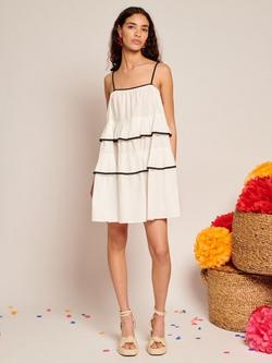 Sister Jane Flounce Ruffle Mini Dress, White - view 2, White